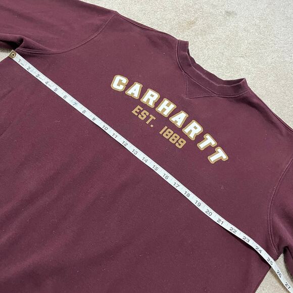 Carhartt Loose Fit Overaized Burgundy/Maroon Crewneck Large - Picture 6 of 7